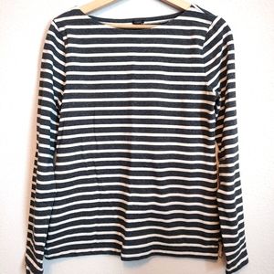 J.Crew Striped Blouse Basic Cotton Top Small S to Medium M Shirt Stripe